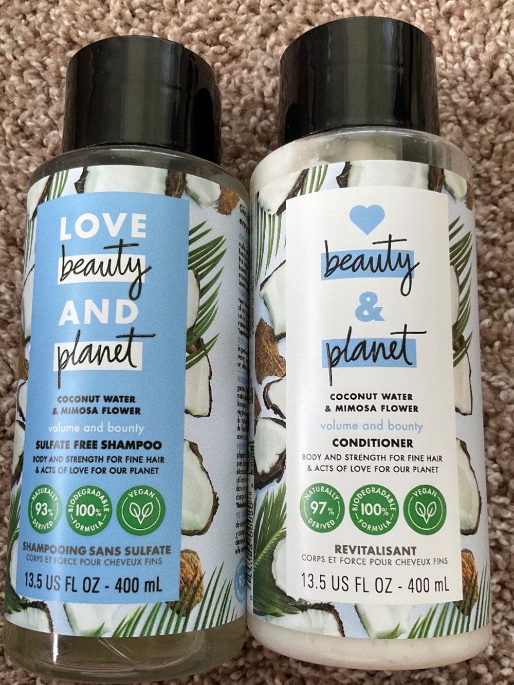 Bundle love, beauty & planet 1 Shampoo & 1 Conditioner